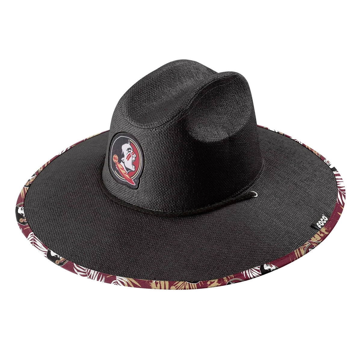 Forever Collectibles Seminole Logo Straw Hat - Black