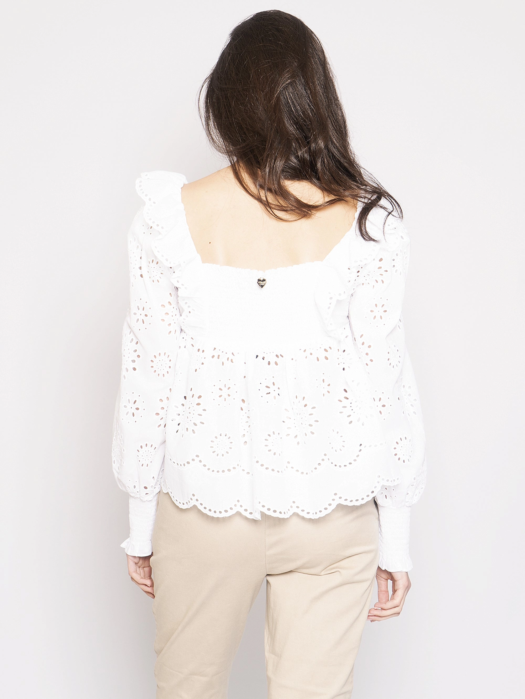 Galla with White Sangallo Embroidery