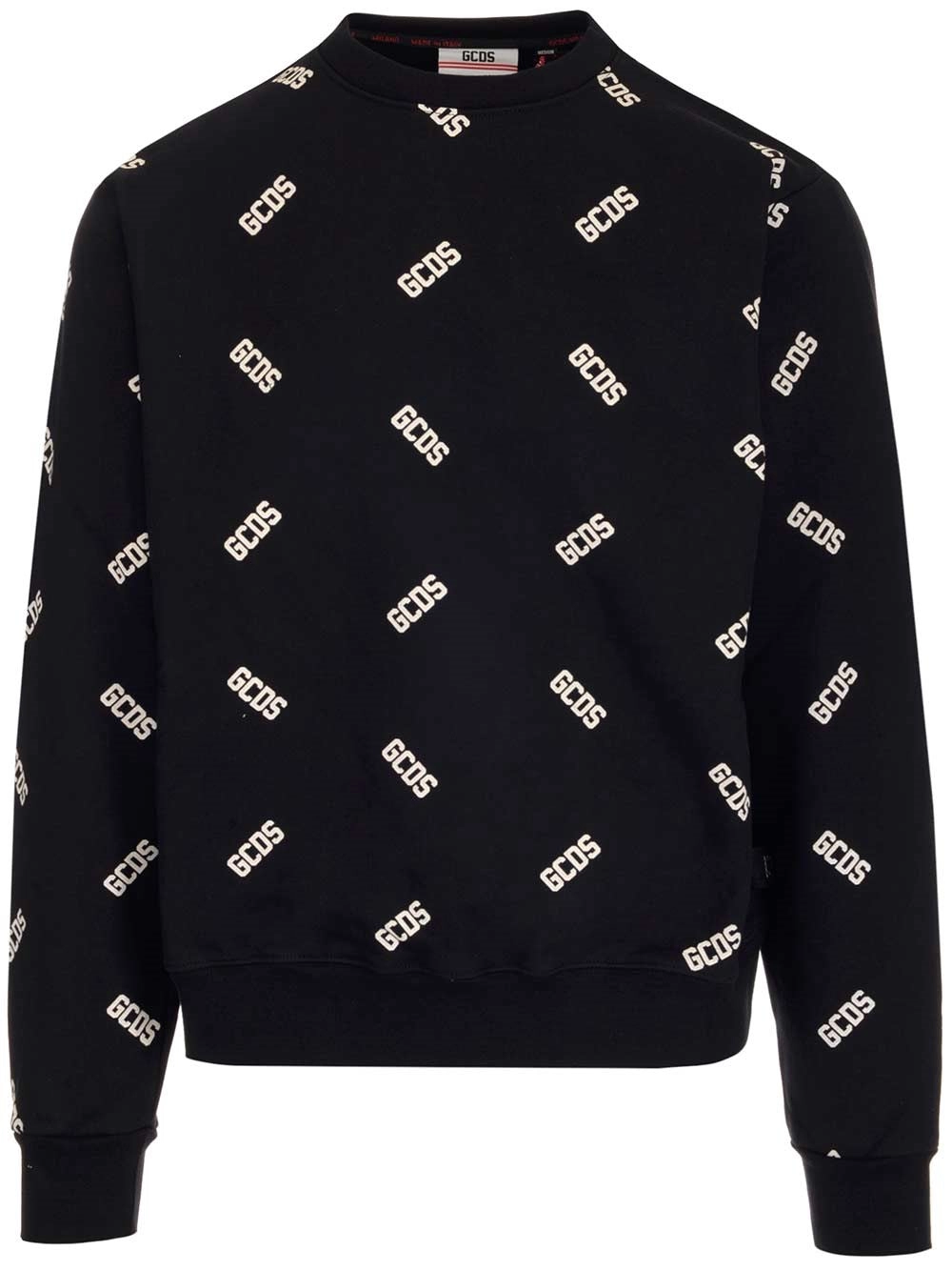 GCDS Allover Logo Print Crewneck Sweatshirt