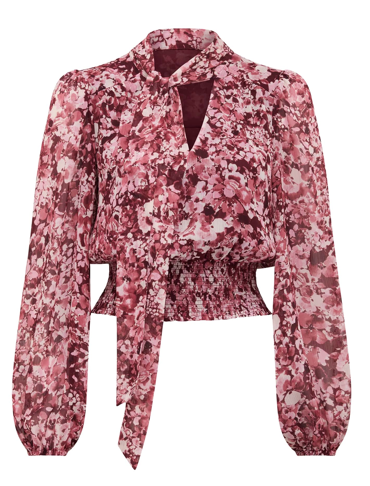 Gloria Shirred Printed Blouse