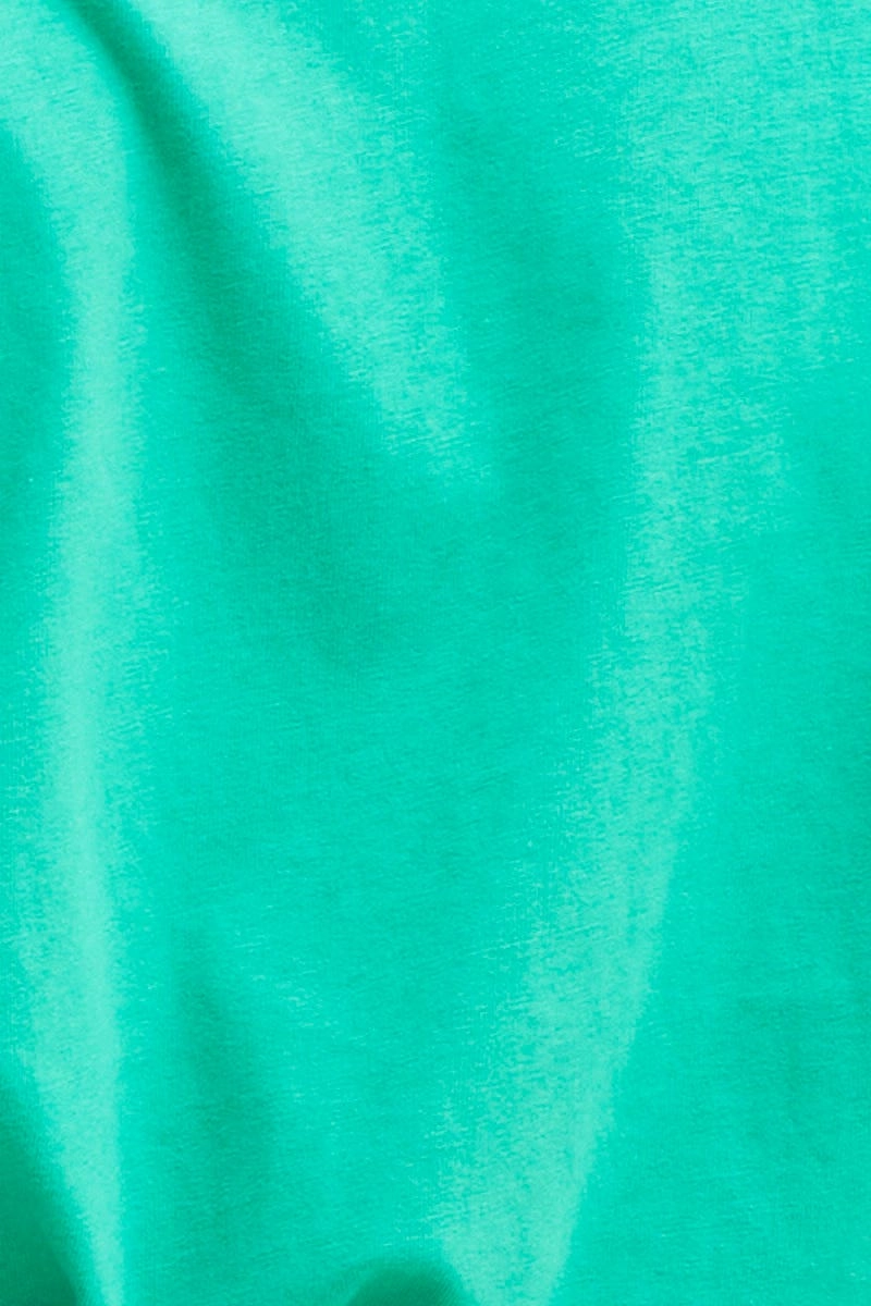 Green Jamie Cropped Cotton Short Sleeve Top