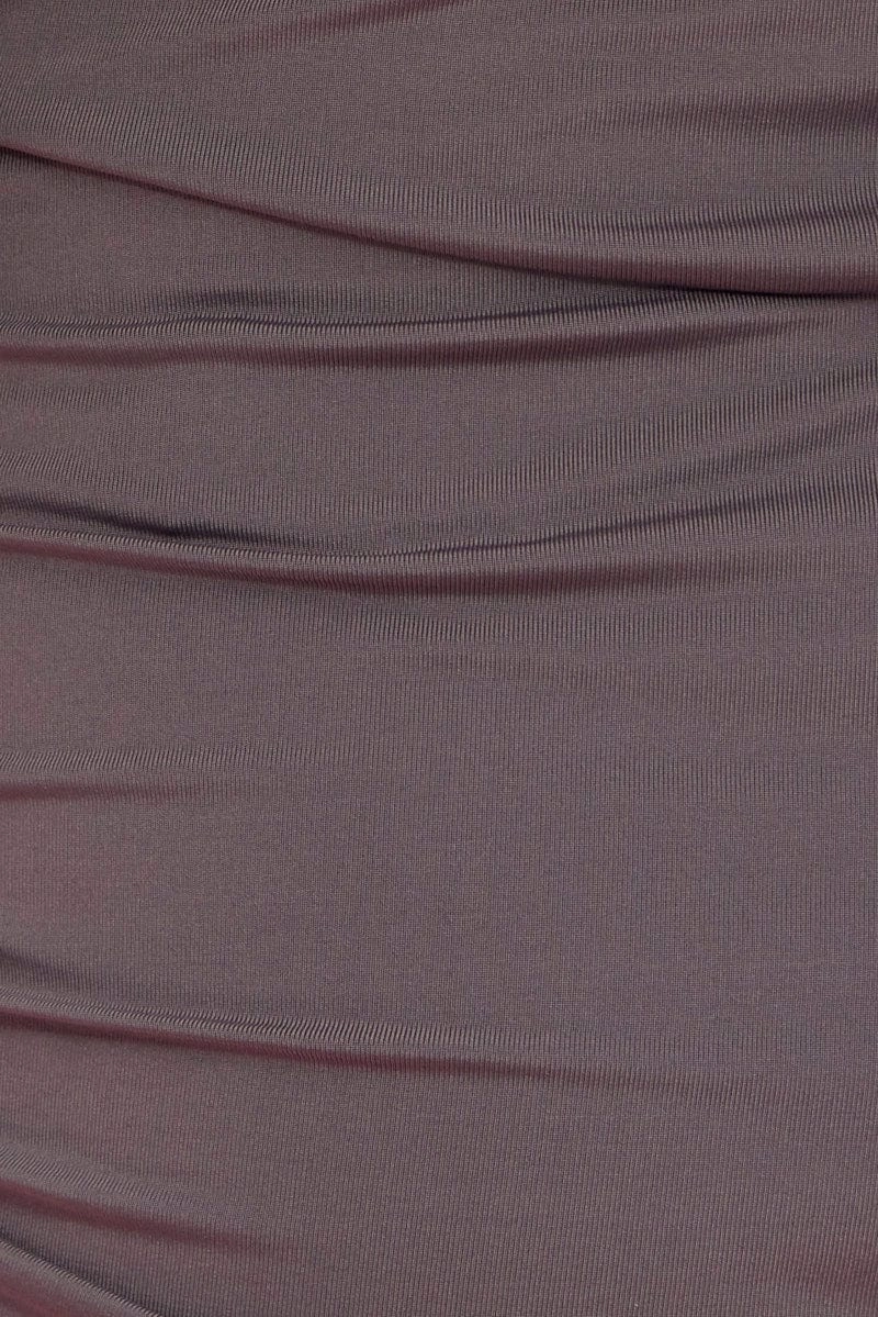 Grey Crop Top Ruched Loungewear Set
