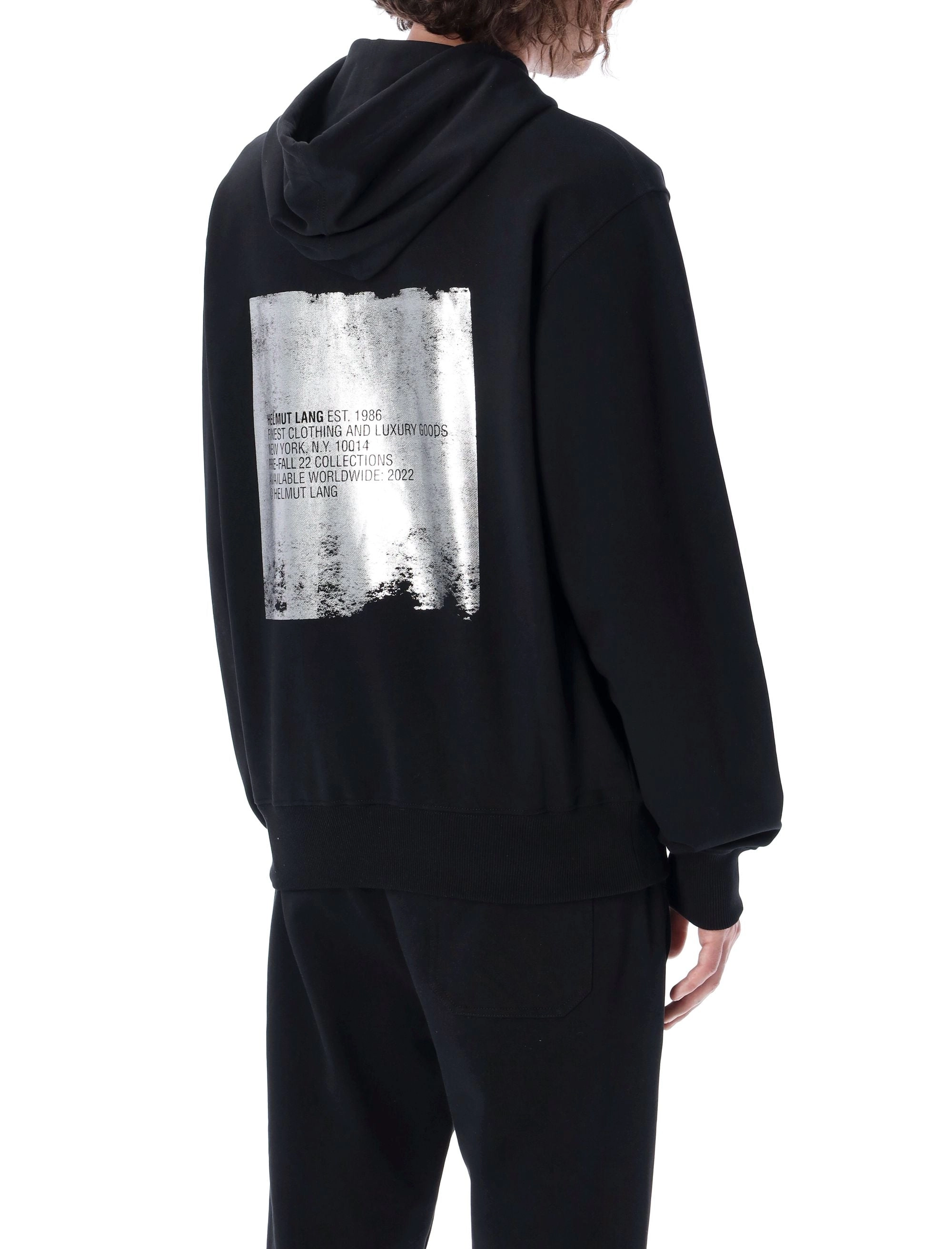Helmut Lang Sliver Logo Printed Hoodie