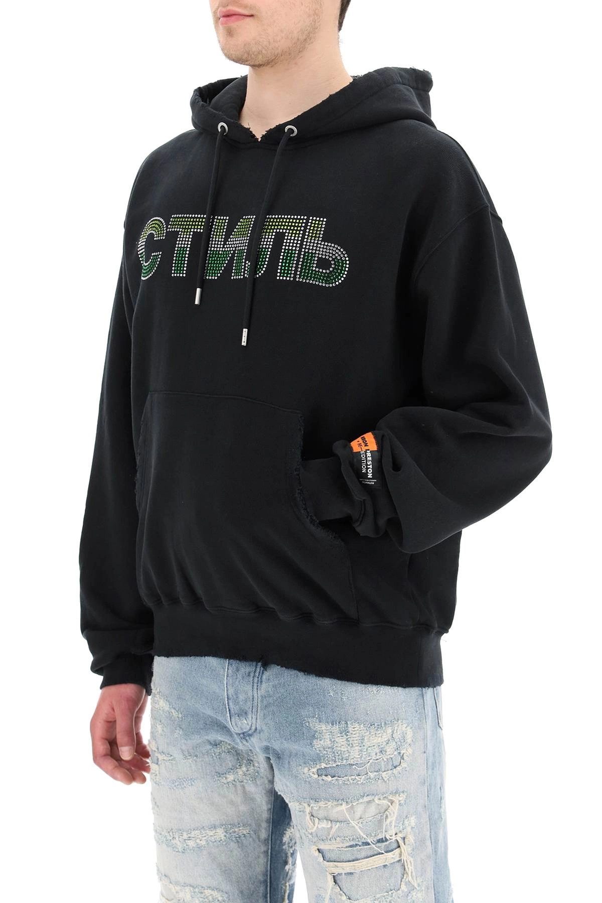 Heron Preston Embellished Logo Drawstring Hoodie