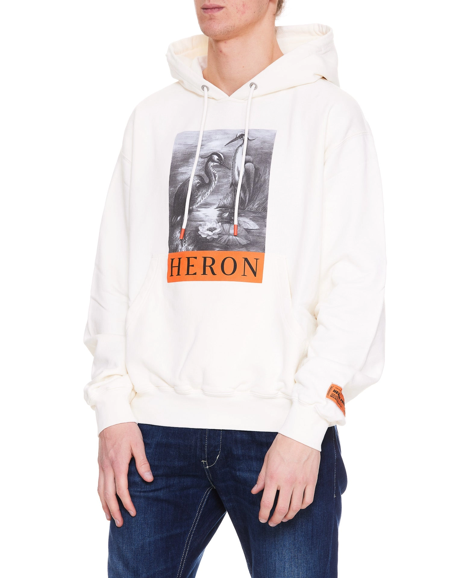 Heron Preston Logo Printed Drawstring Hoodie
