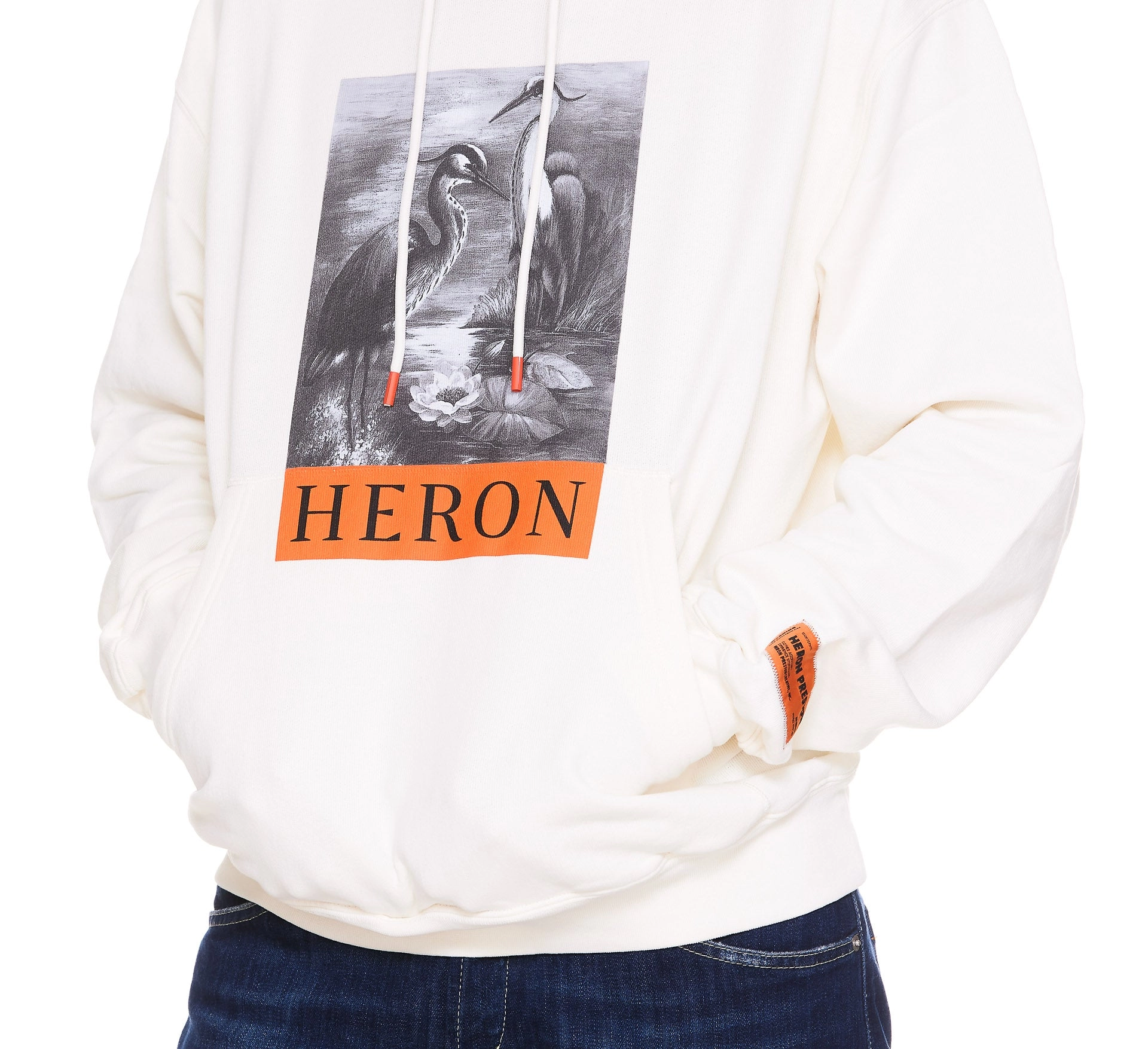 Heron Preston Logo Printed Drawstring Hoodie