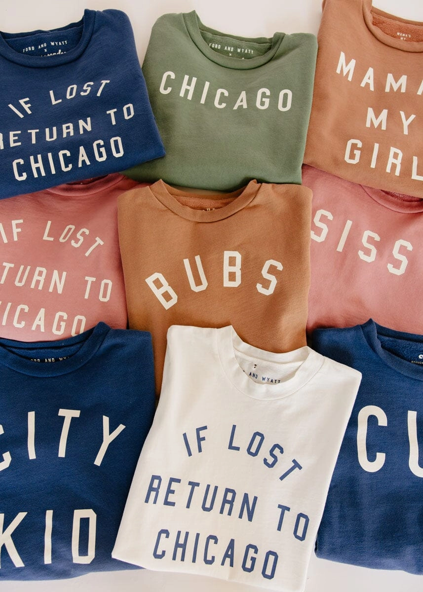 If Lost. Return To Chicago Crewneck - Dusty Rose