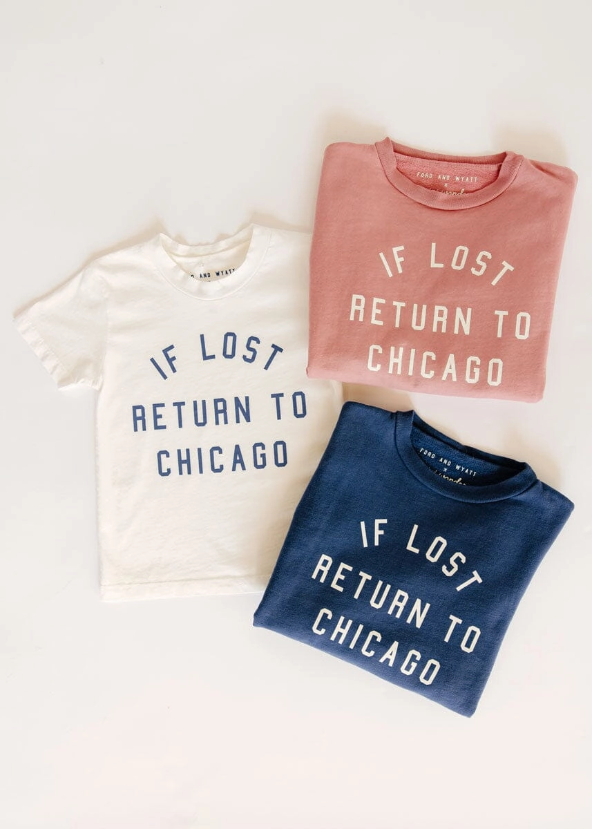 If Lost. Return To Chicago Crewneck - Dusty Rose