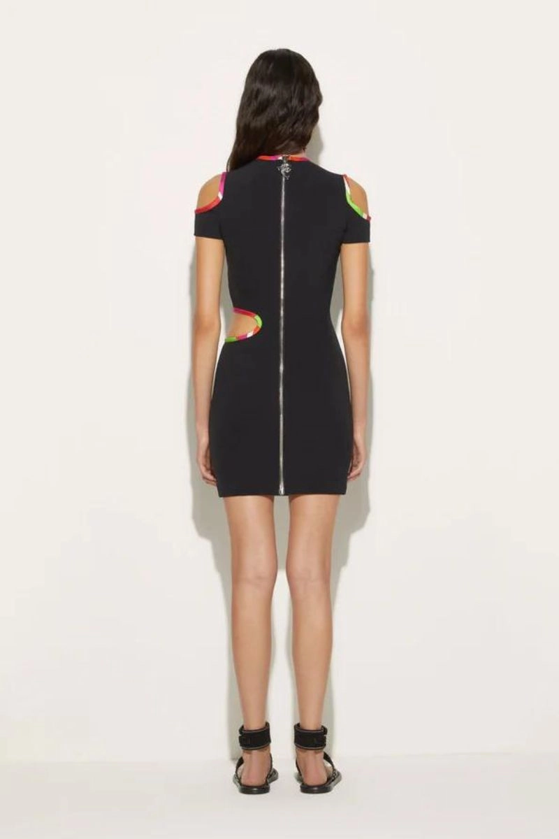 Iride-Print Cut-Out Dress