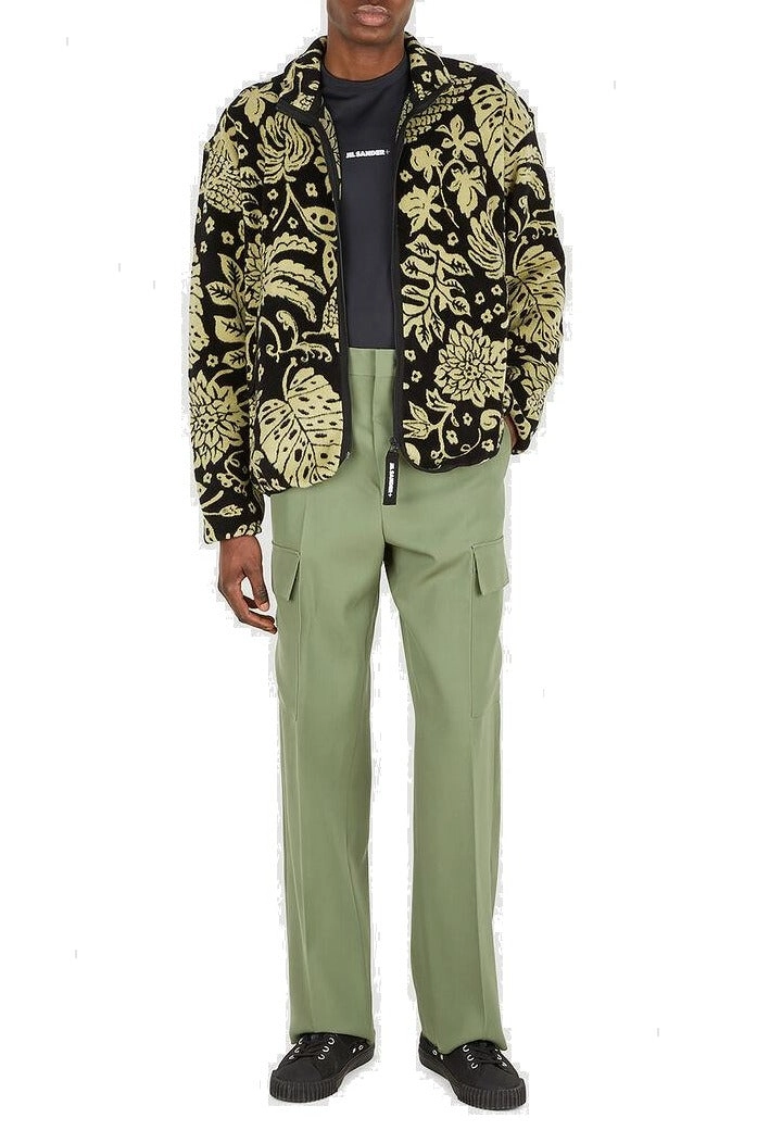Jil Sander  Floral Printed Zip-Up Sweatshirt