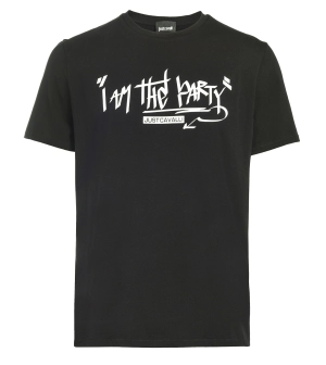 Just Cavalli Slogan Printed Crewneck T-Shirt