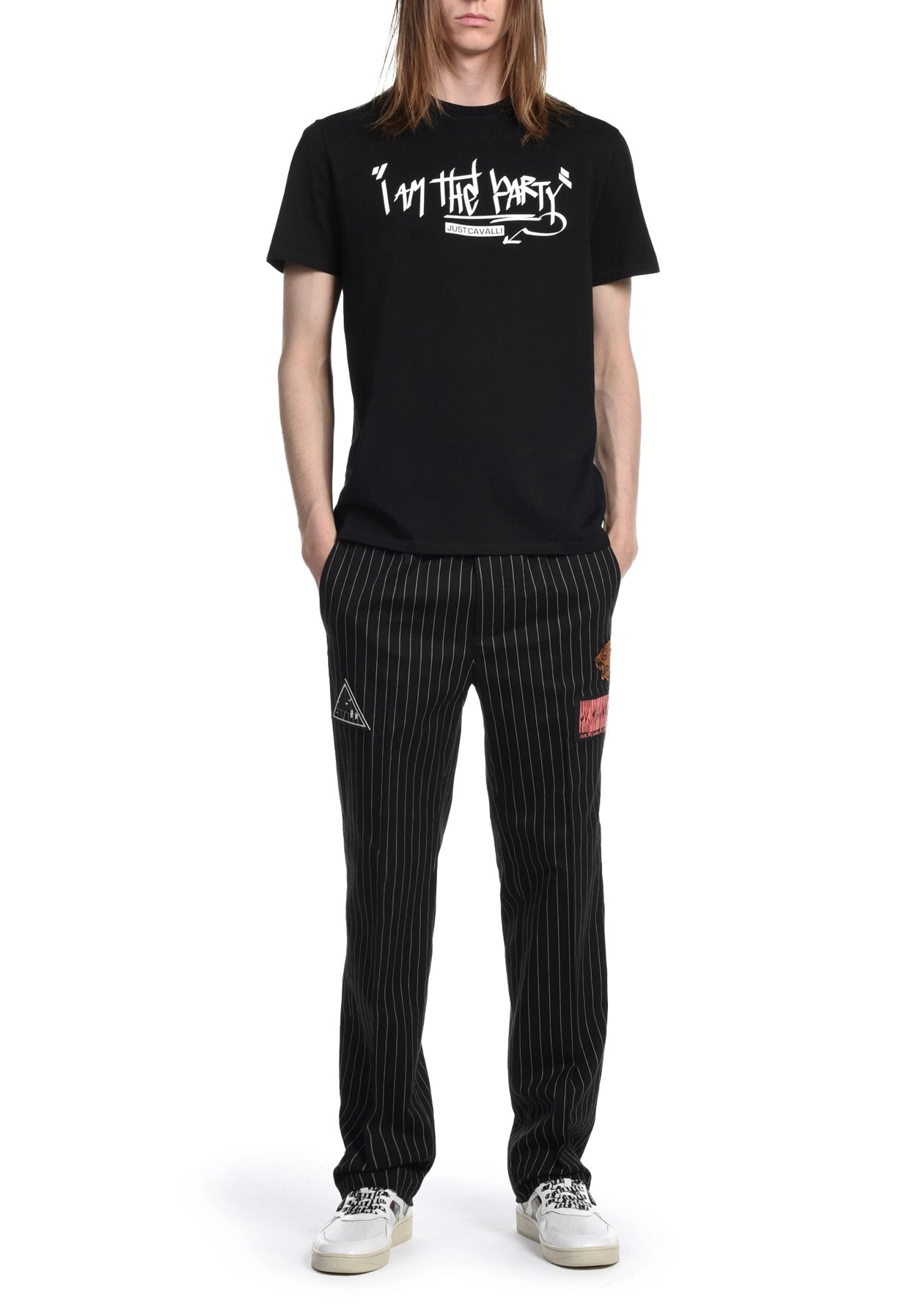 Just Cavalli Slogan Printed Crewneck T-Shirt