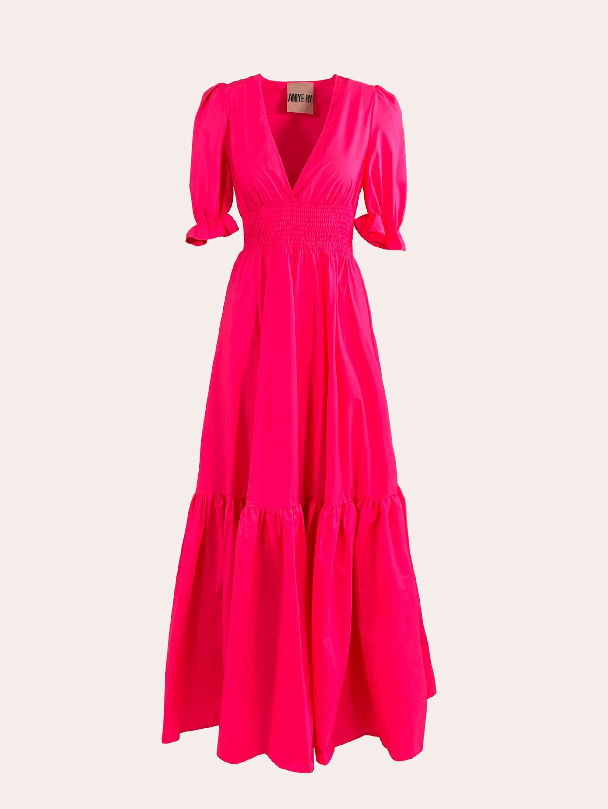 Long Dress in Fuchsia Taffeta