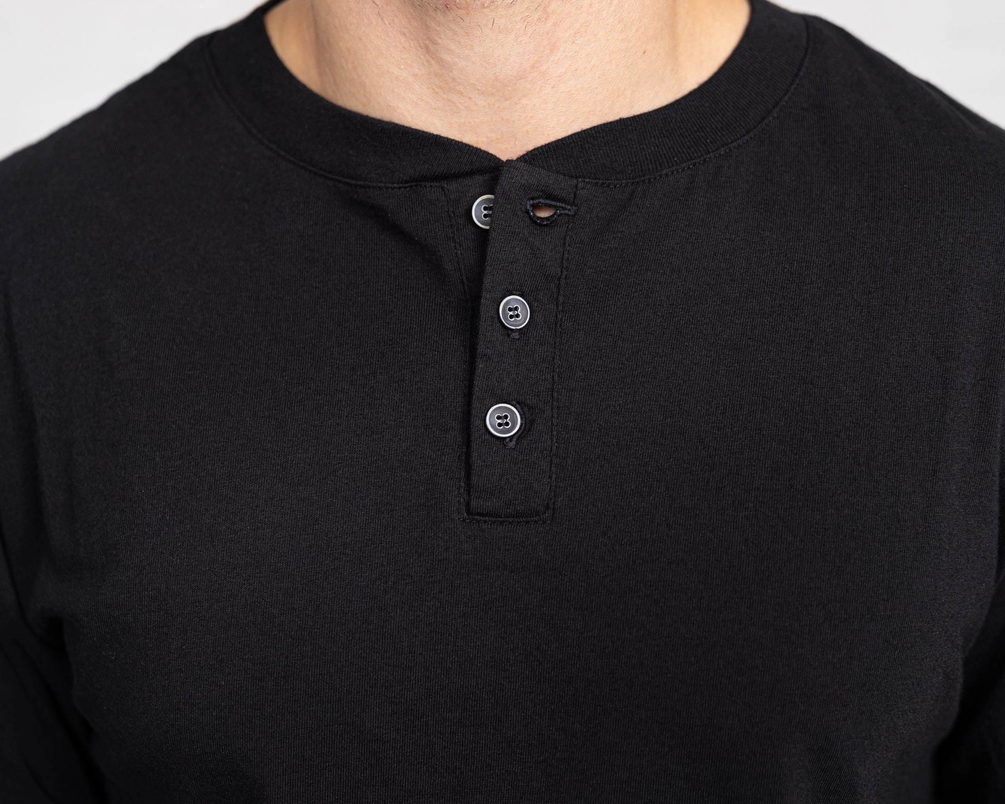 Long Sleeve Henley - Combed Cotton