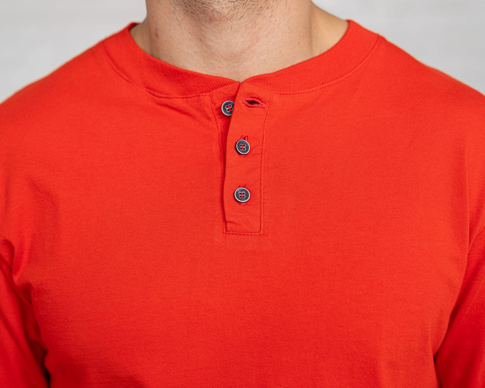 Long Sleeve Henley - Combed Cotton