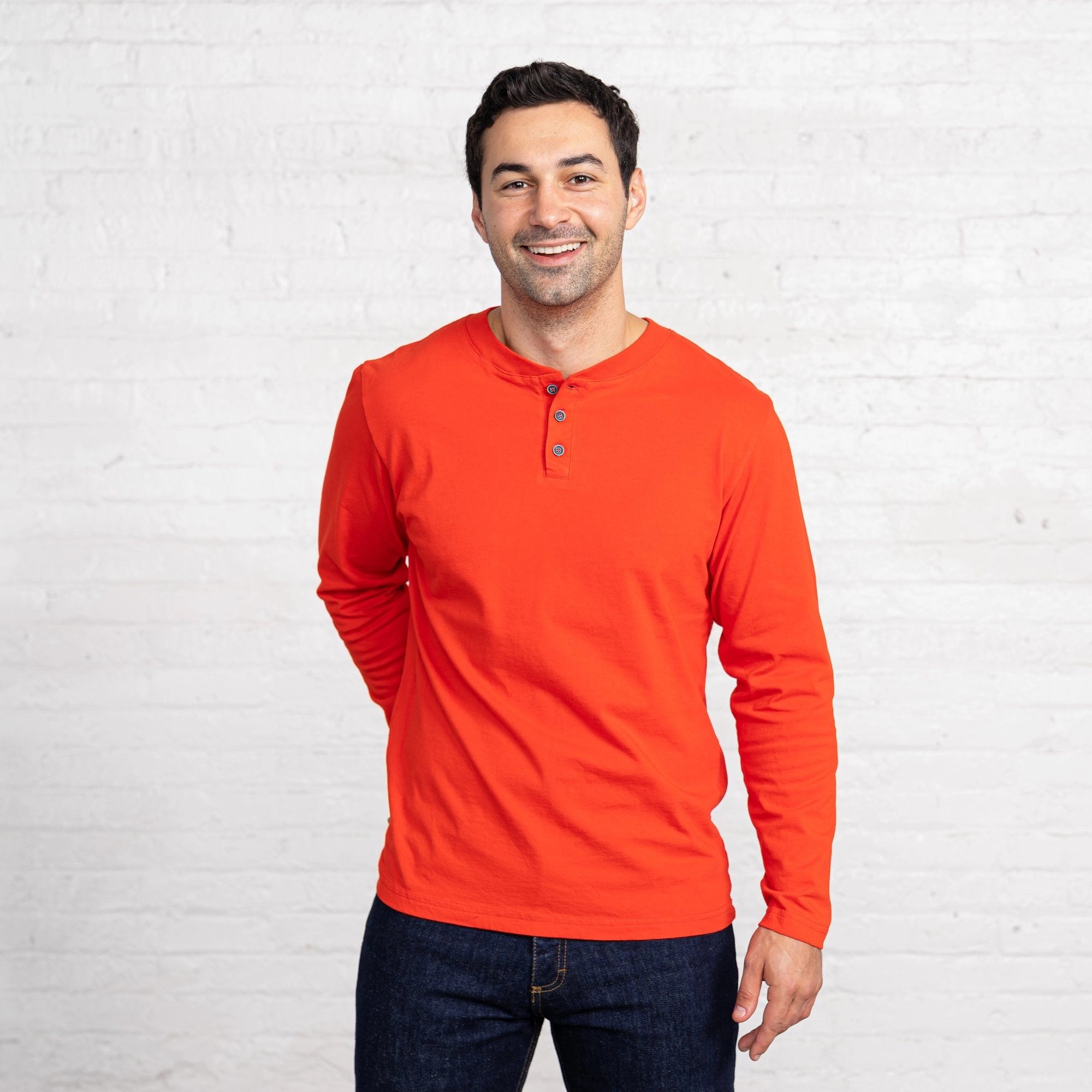 Long Sleeve Henley - Combed Cotton