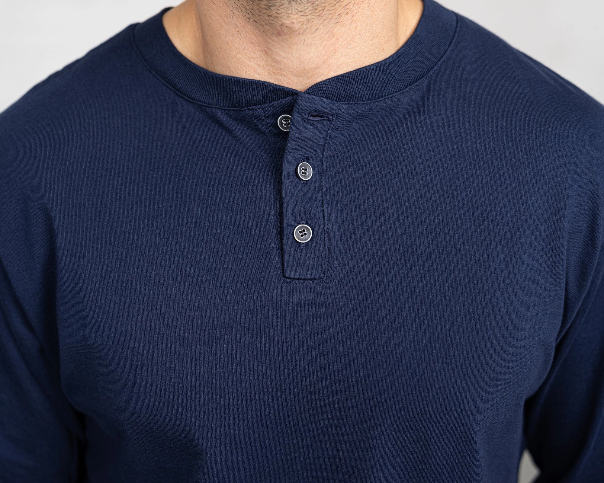 Long Sleeve Henley - Combed Cotton