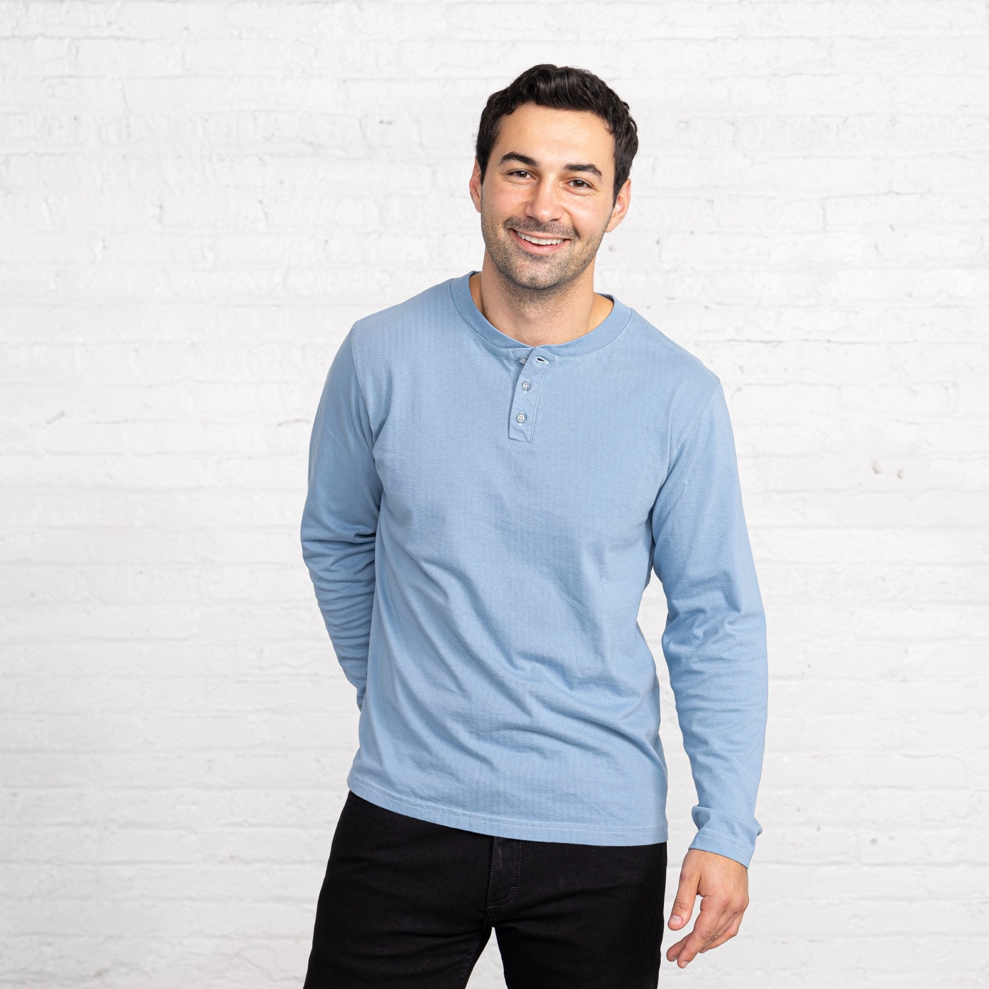 Long Sleeve Henley - Combed Cotton