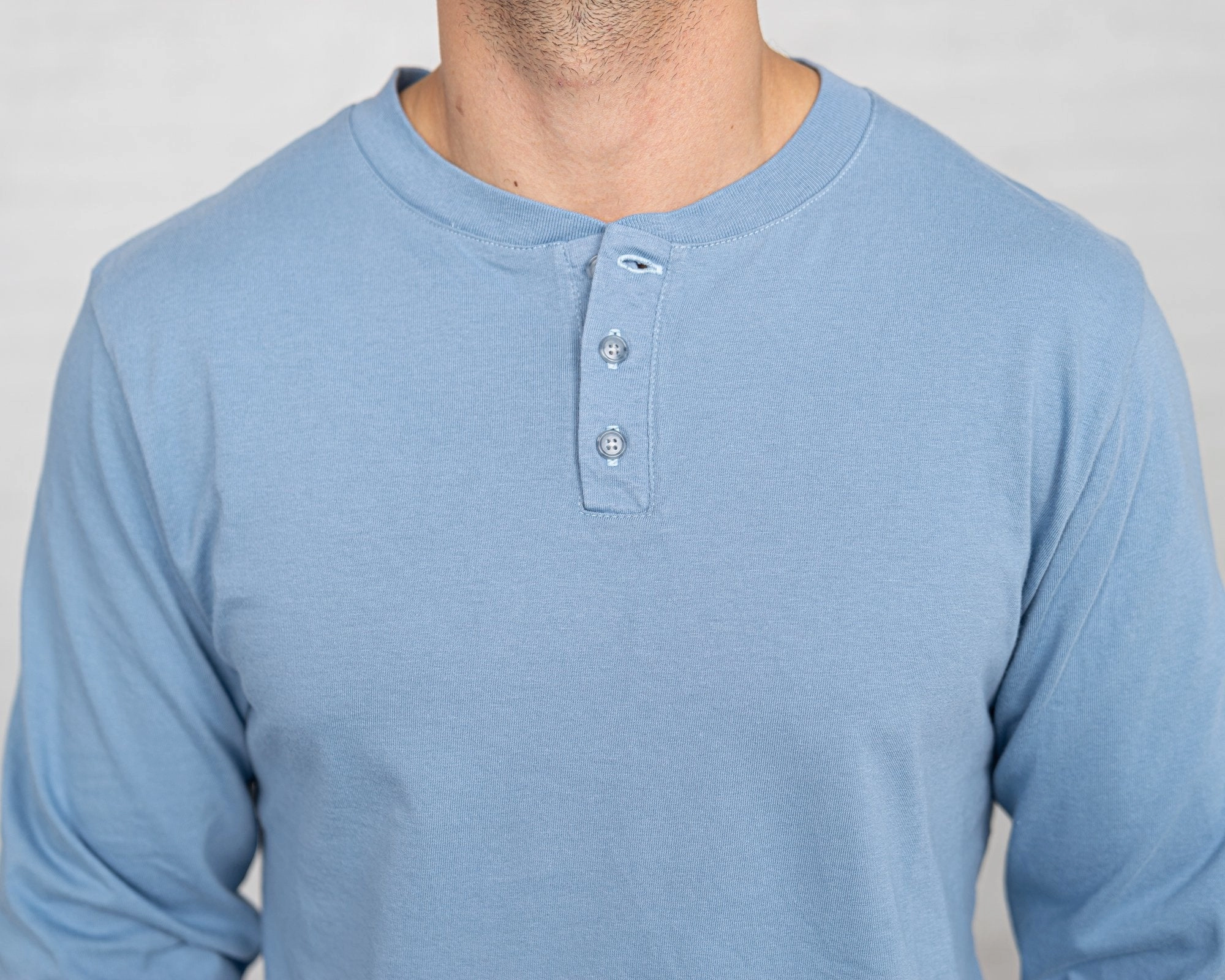 Long Sleeve Henley - Combed Cotton
