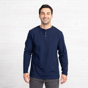 Long Sleeve Henley - Combed Cotton
