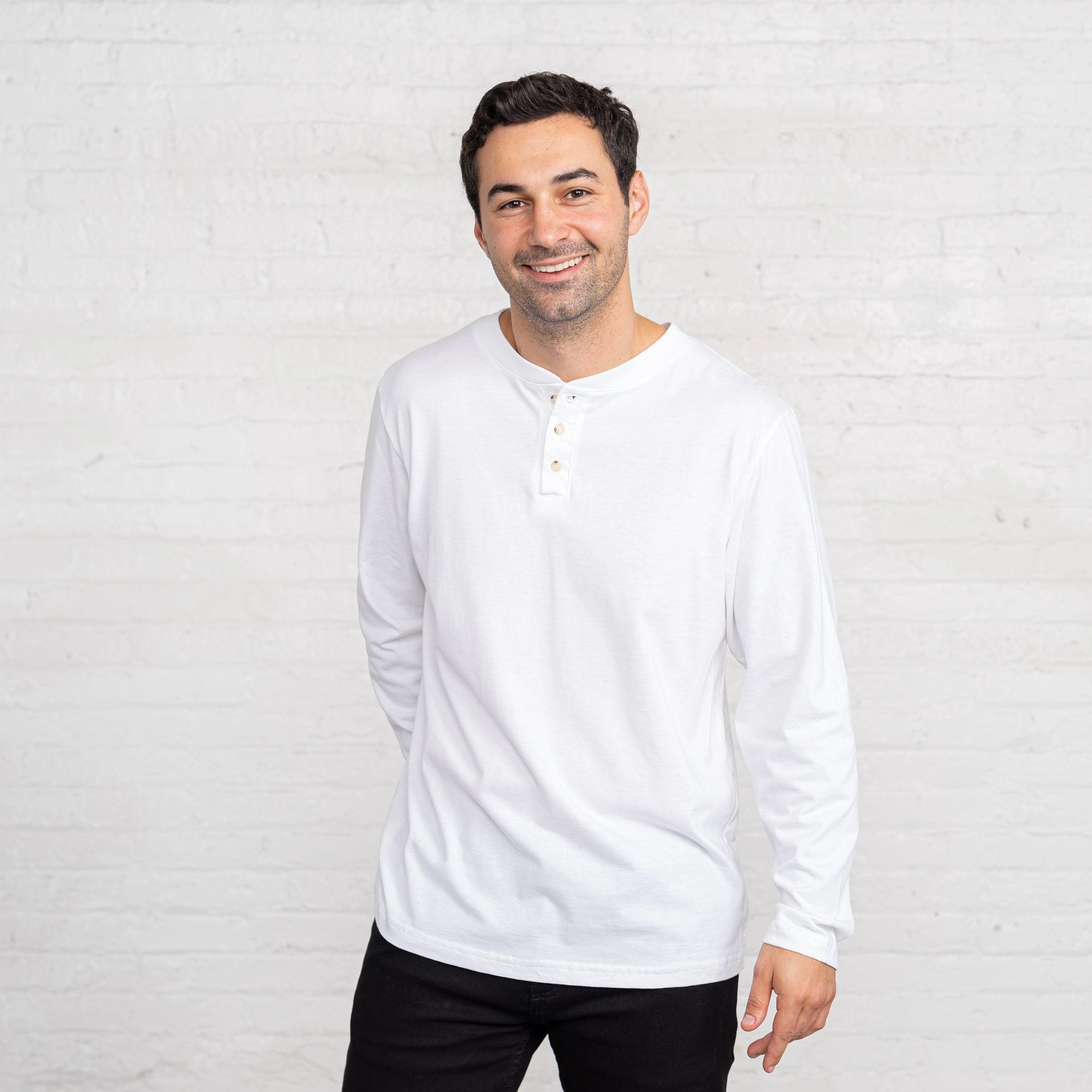 Long Sleeve Henley - Combed Cotton