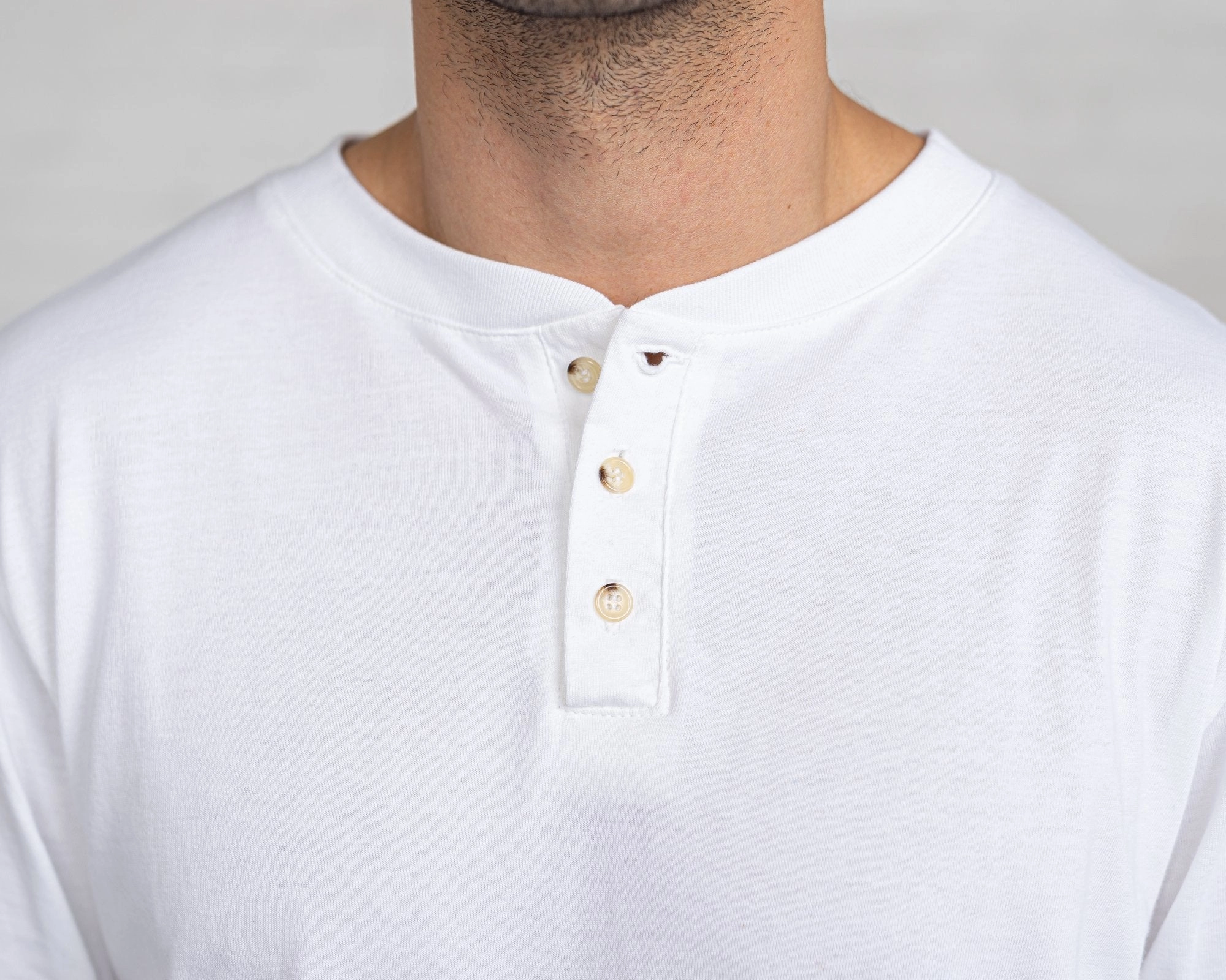 Long Sleeve Henley - Combed Cotton