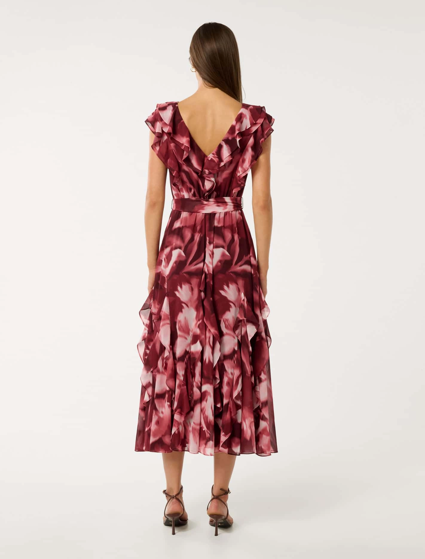 Naya Ruffle Midi Dress