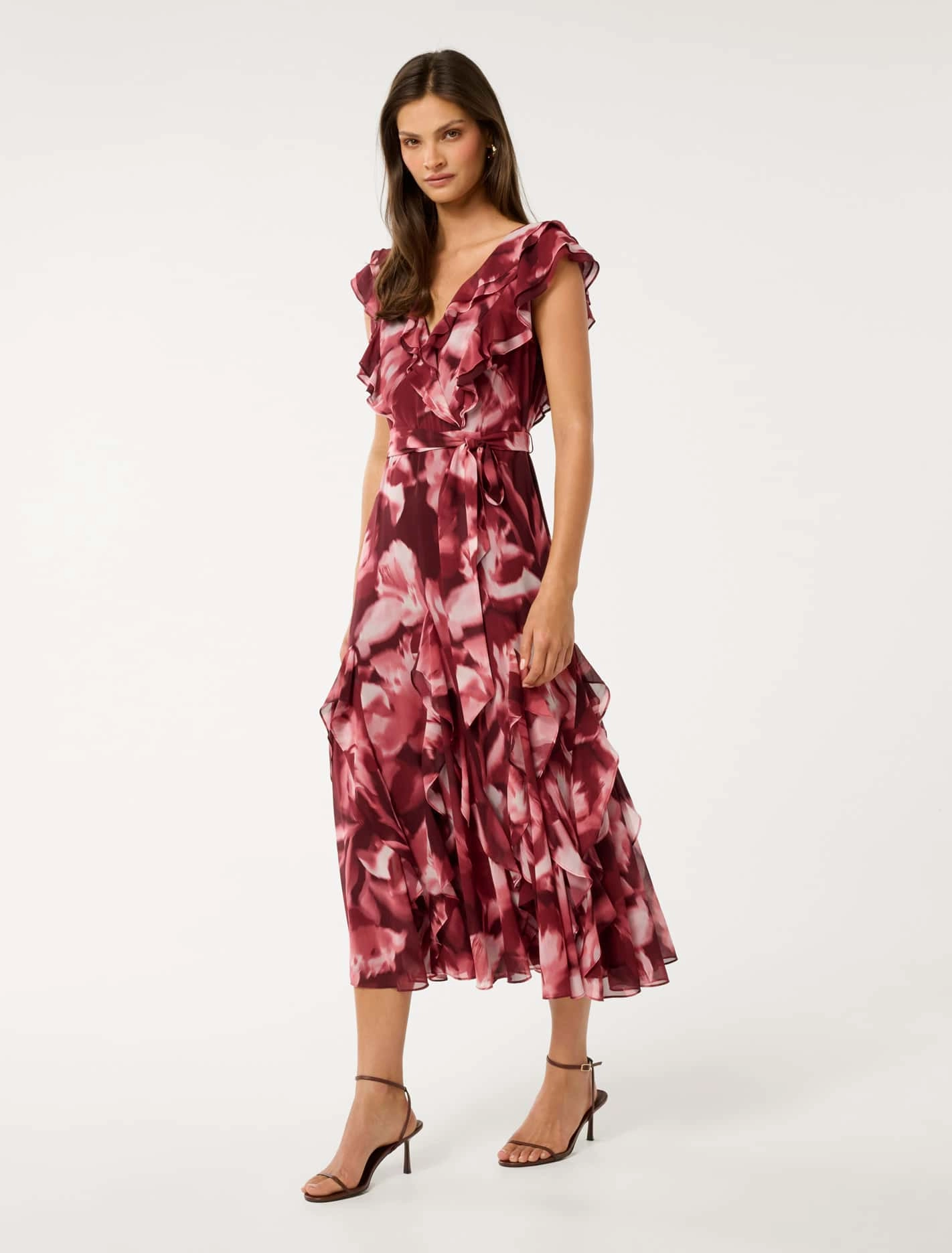 Naya Ruffle Midi Dress