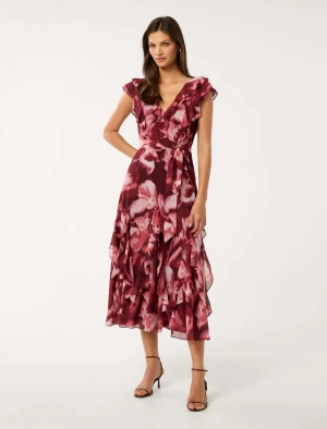 Naya Ruffle Midi Dress