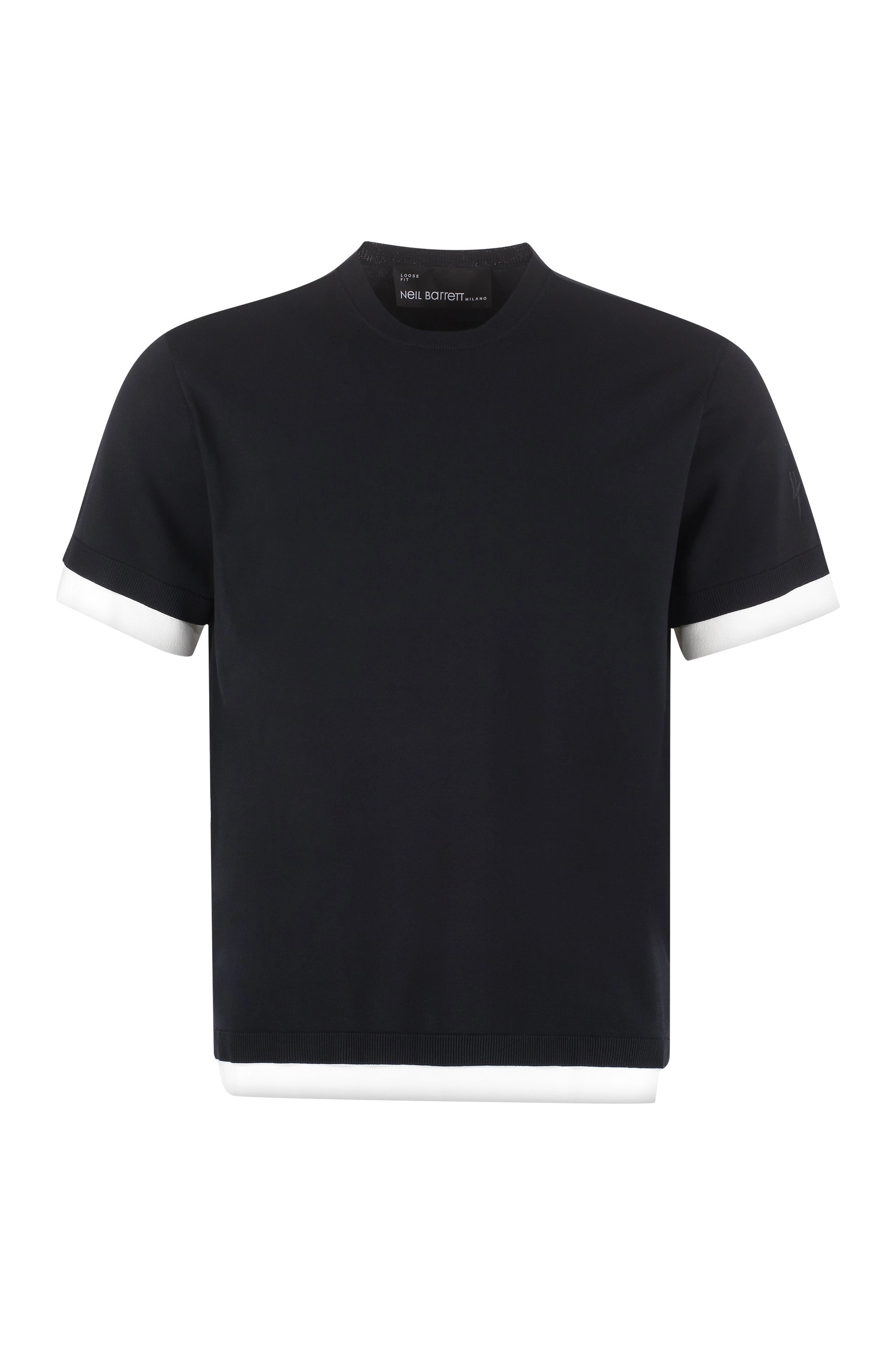Neil Barrett Contrast Trim Crewneck Knitted T-Shirt