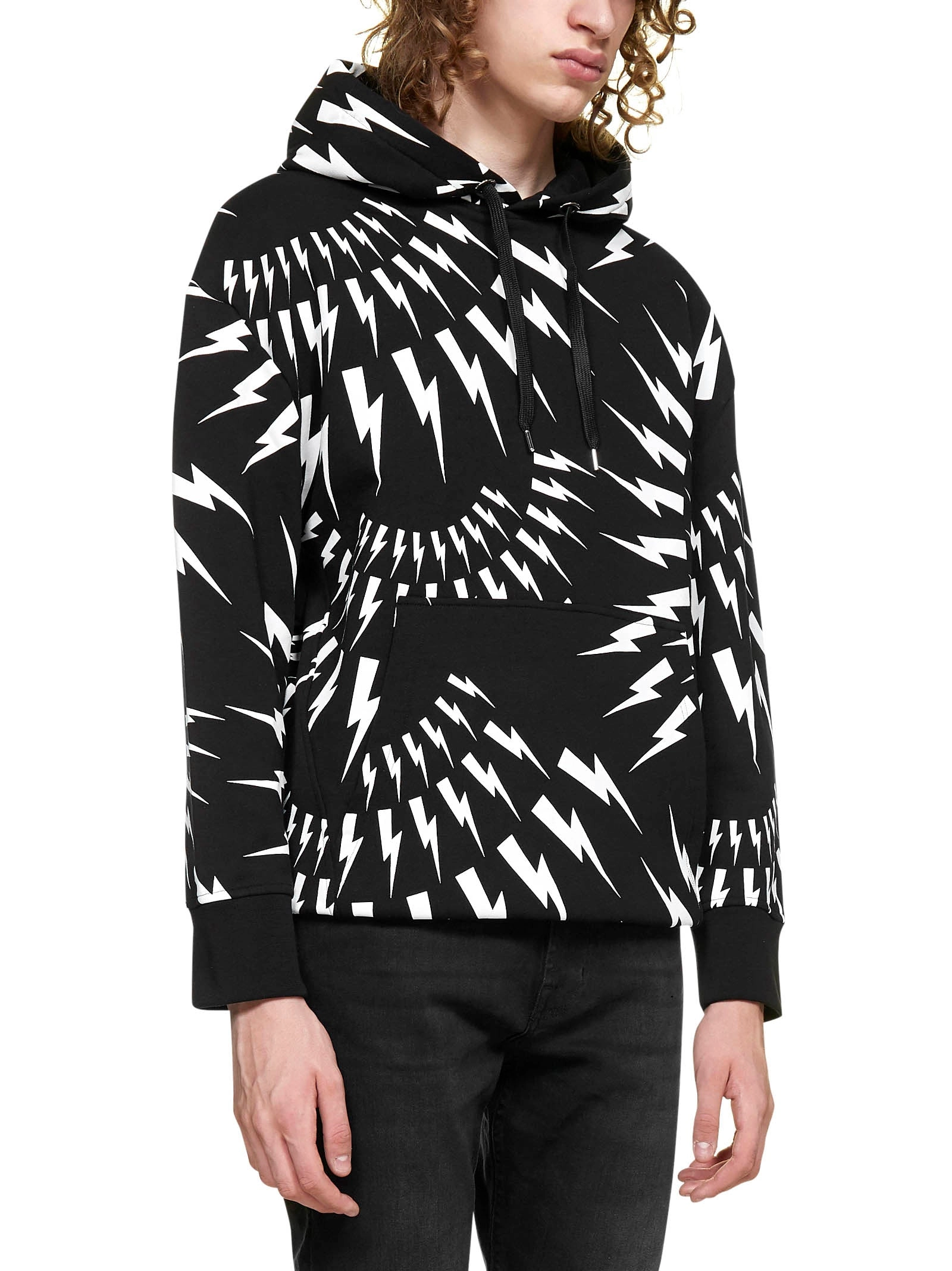 Neil Barrett Crazy Bolts Drawstring Hoodie