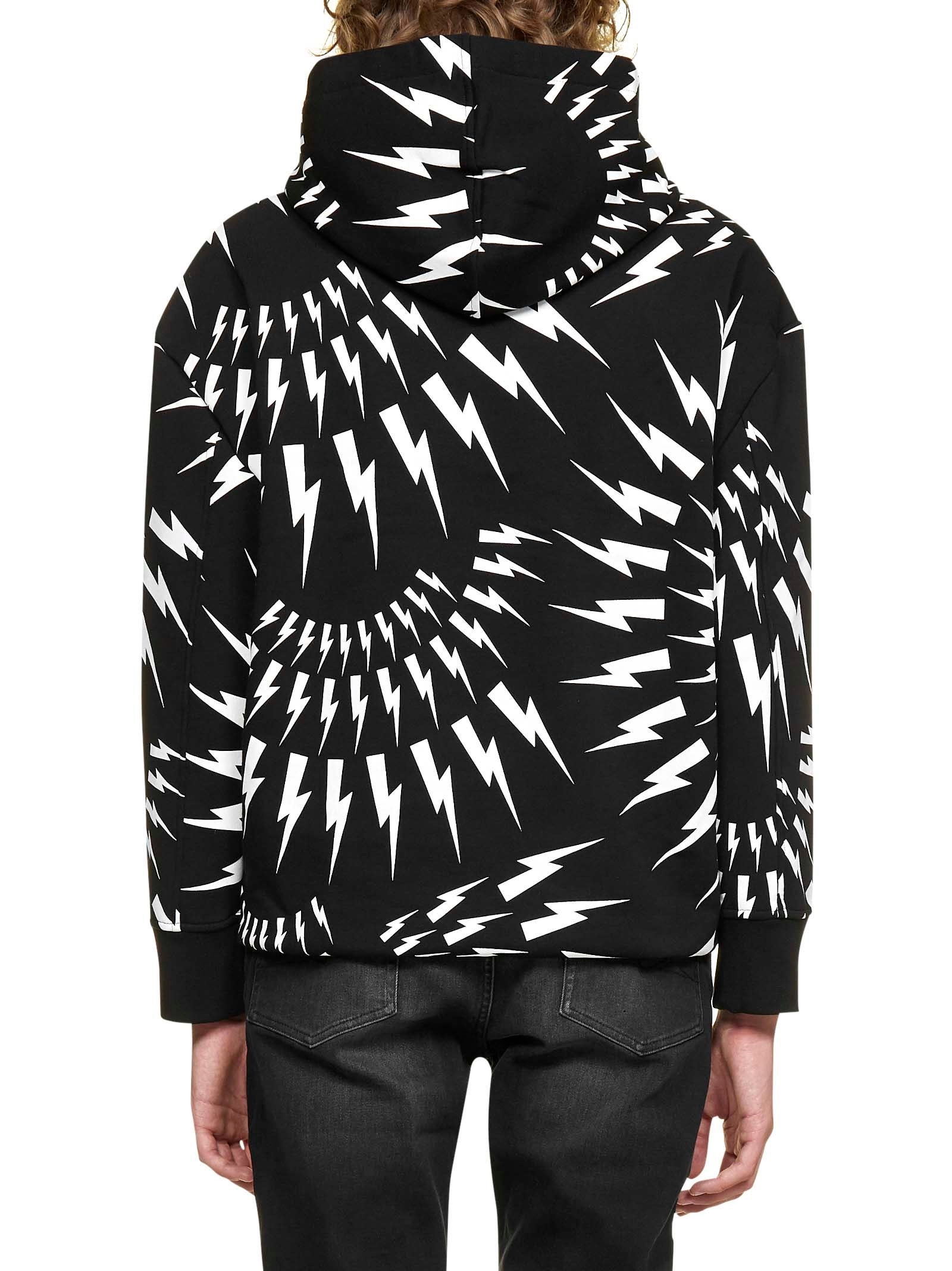 Neil Barrett Crazy Bolts Drawstring Hoodie