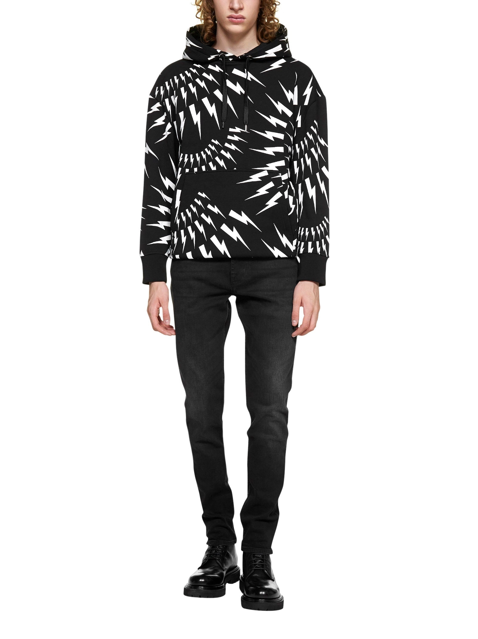 Neil Barrett Crazy Bolts Drawstring Hoodie