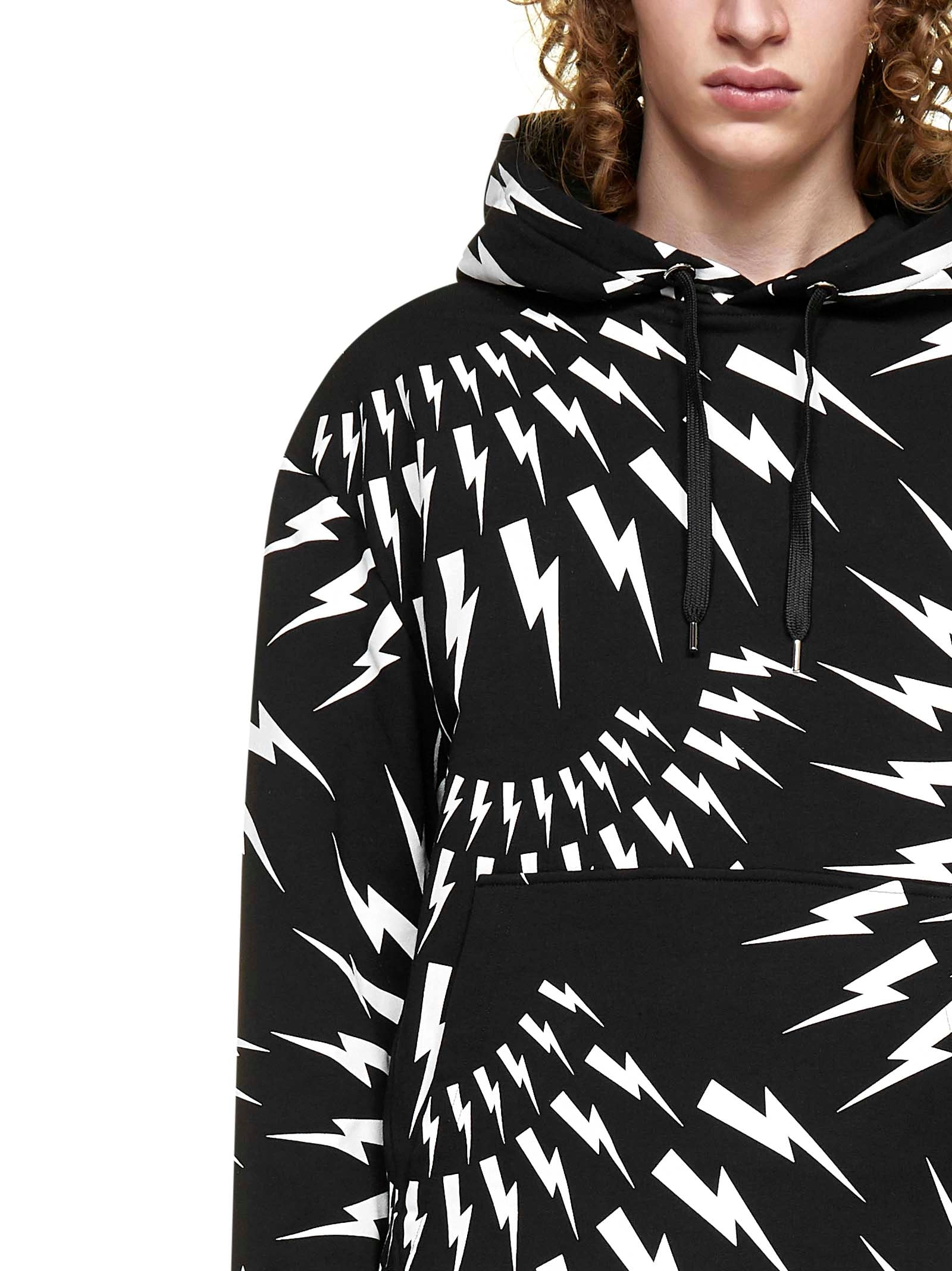 Neil Barrett Crazy Bolts Drawstring Hoodie
