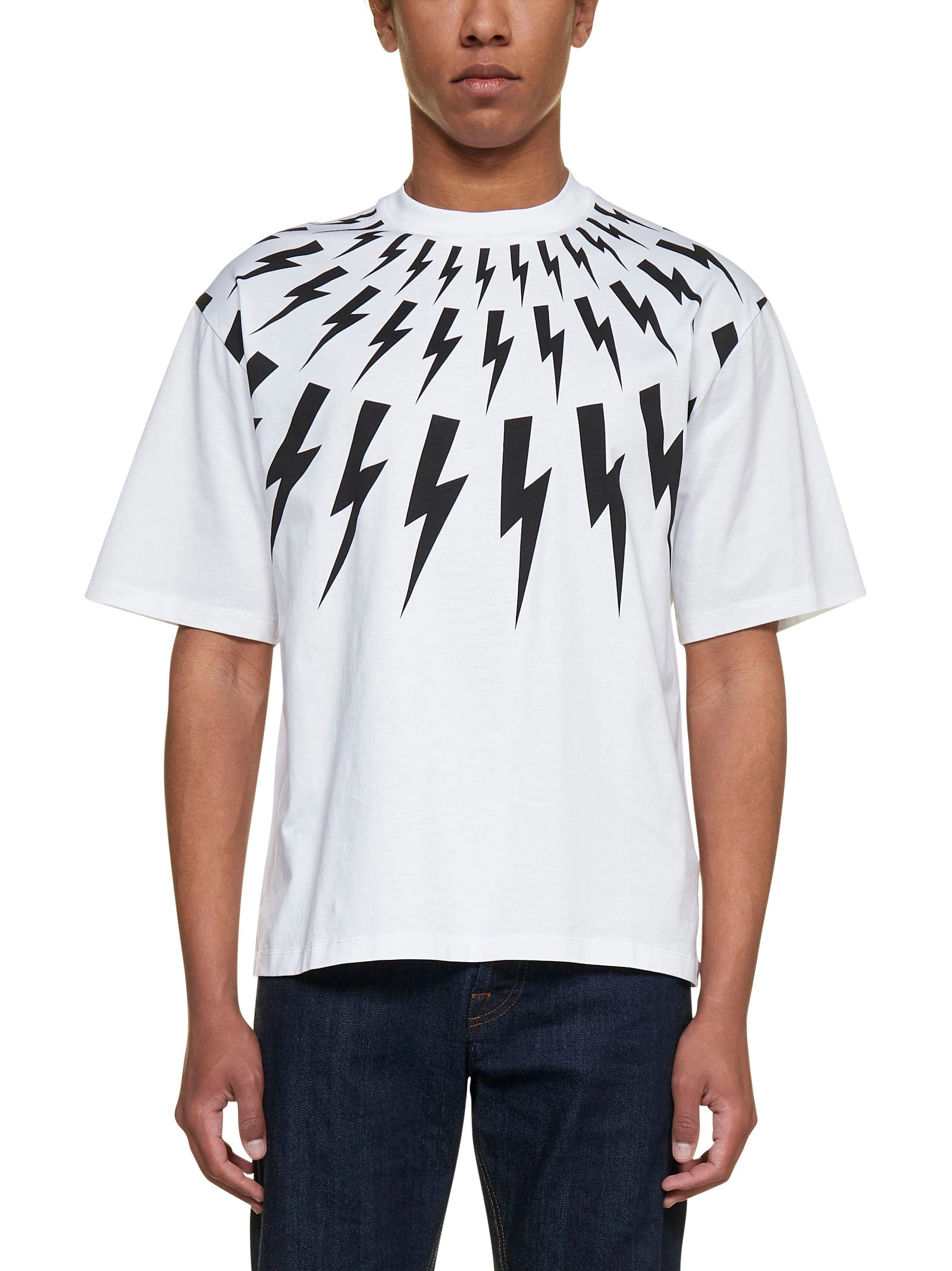 Neil Barrett Thunderbolt Print Crewneck T-Shirt
