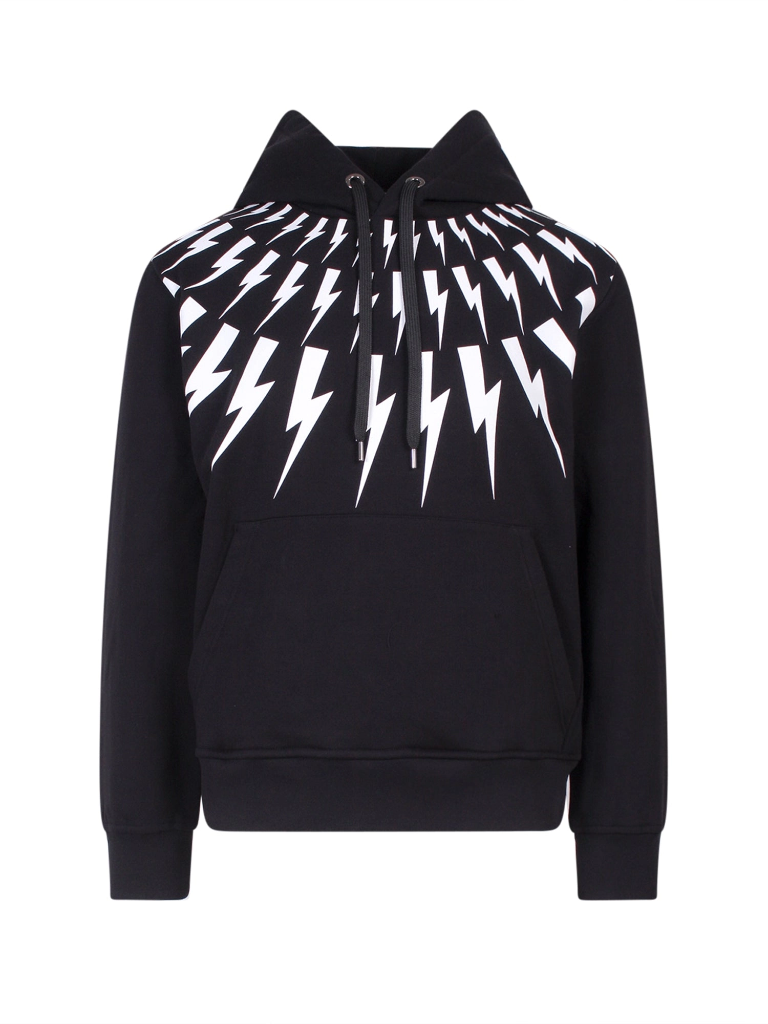 Neil Barrett Thunderbolt Print Drawstring Hoodie