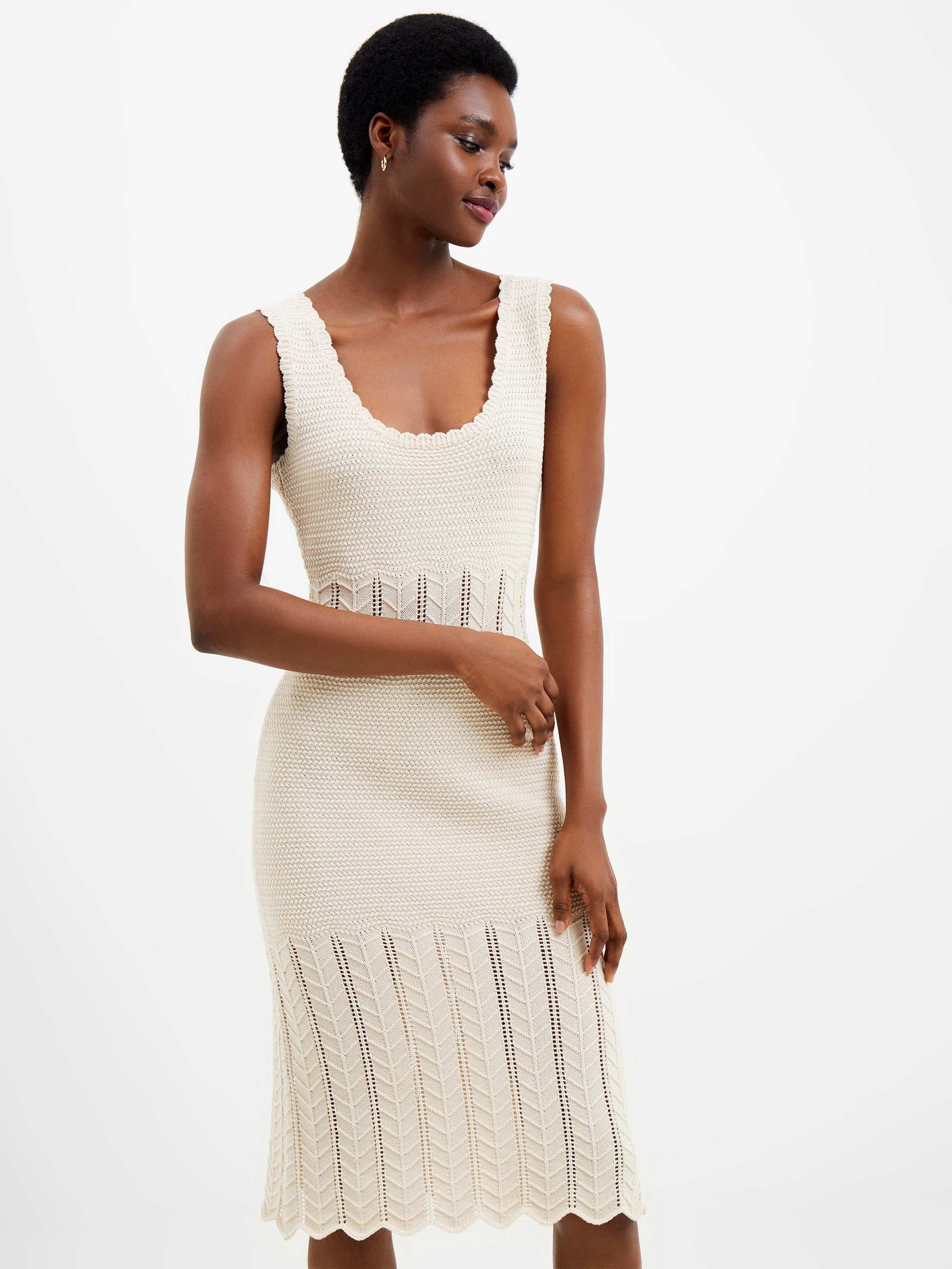 Nellis Cotton Crochet Scallop Dress