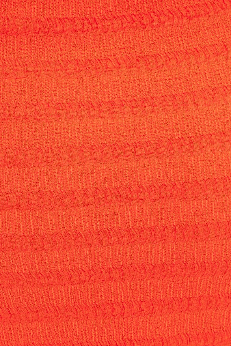Orange Maxi Skirt Bodycon Textured Jersey