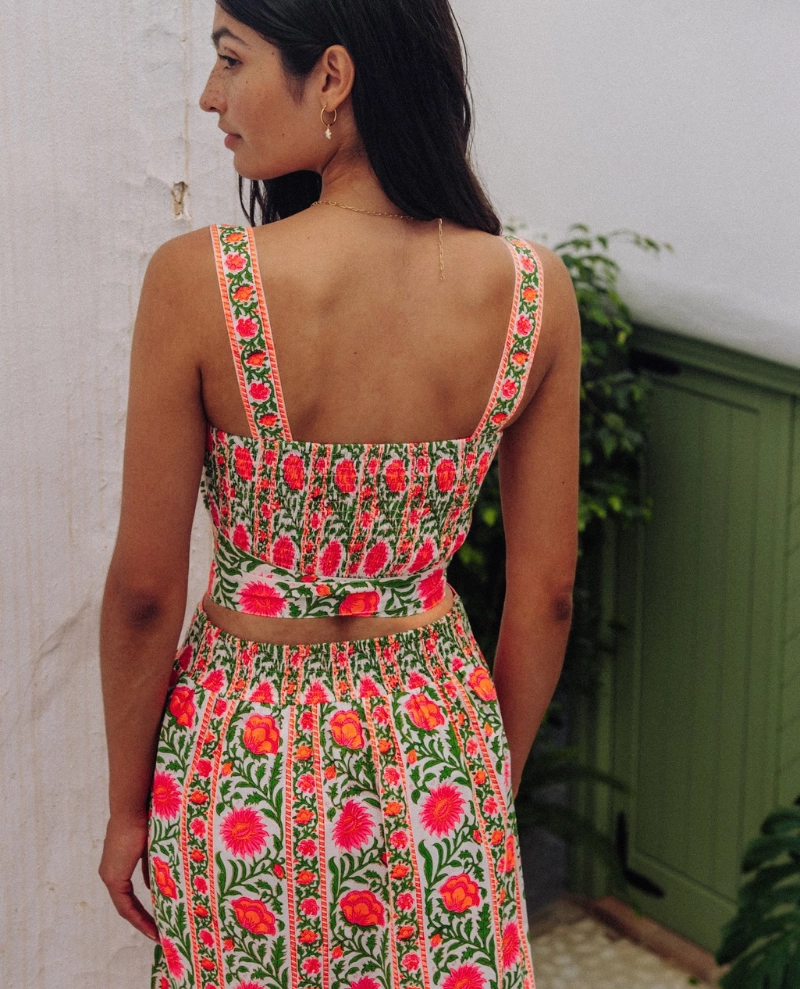 Pink City Prints Lucia Neon Border Top