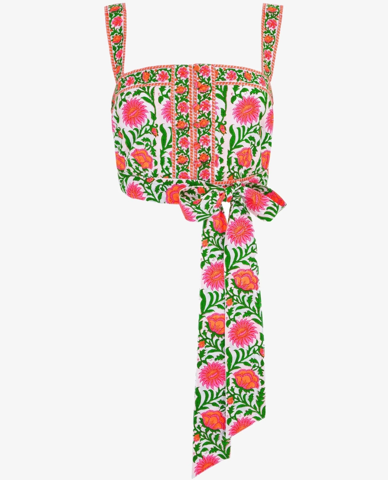 Pink City Prints Lucia Neon Border Top