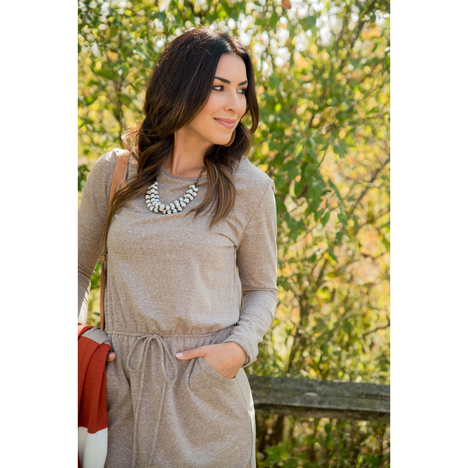 Pocket Drawstring Sweatshirt Dress