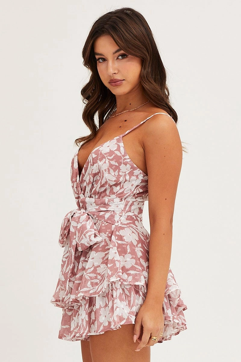 Print Layered Short Playsuit