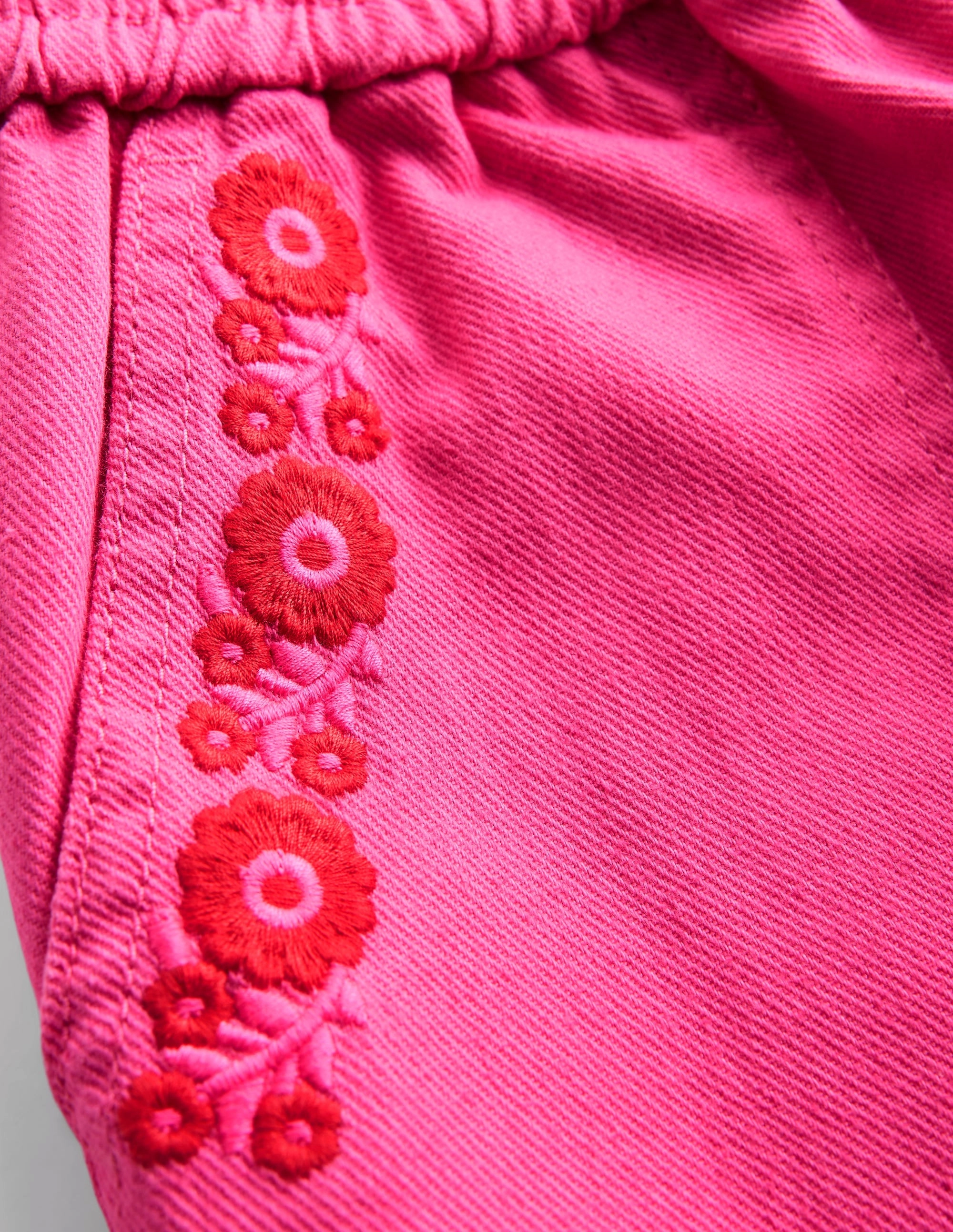 Pull-On Trouser-Sorbet Pink Embroidered