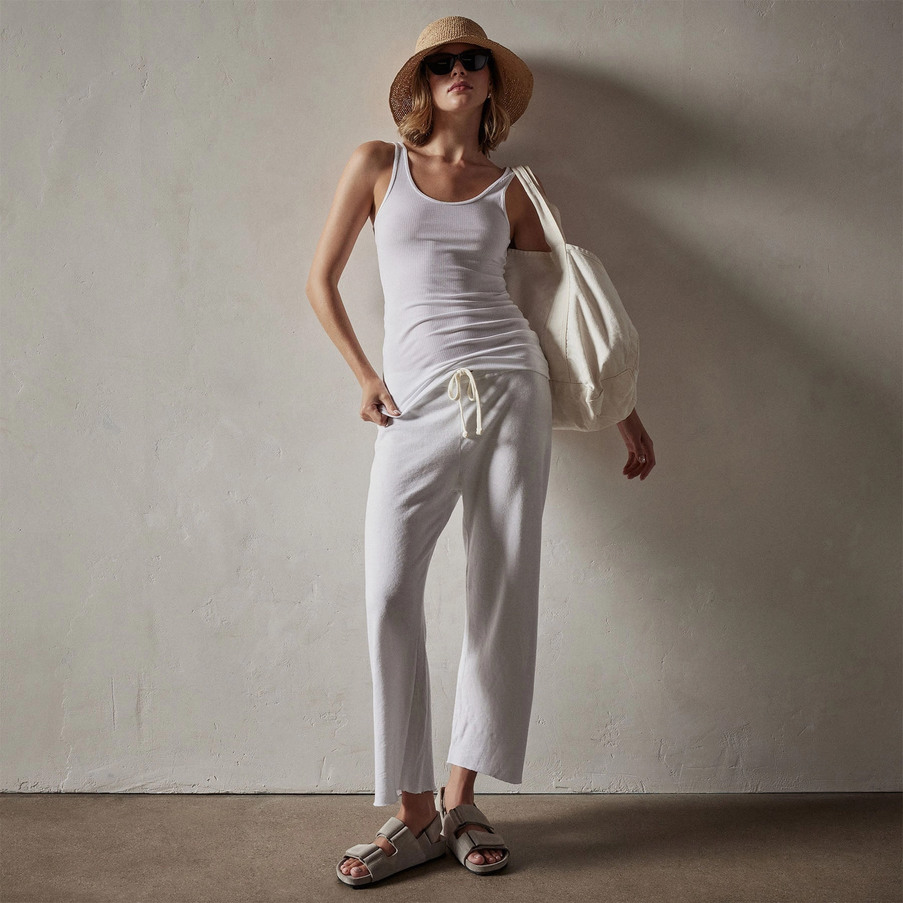 Ribbed Daily Tank - White