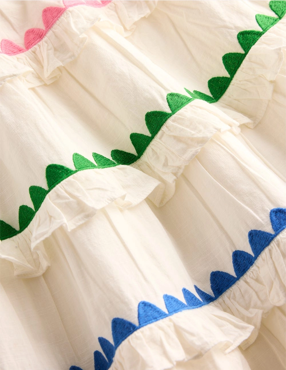 Ruffle Midi Skirt-Soft Ivory Rainbow