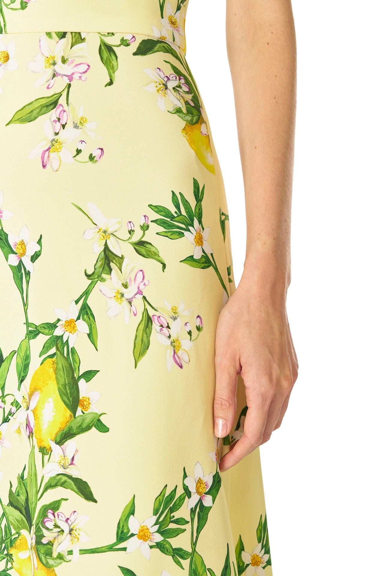 Short Sleeve Lemon Print Gown