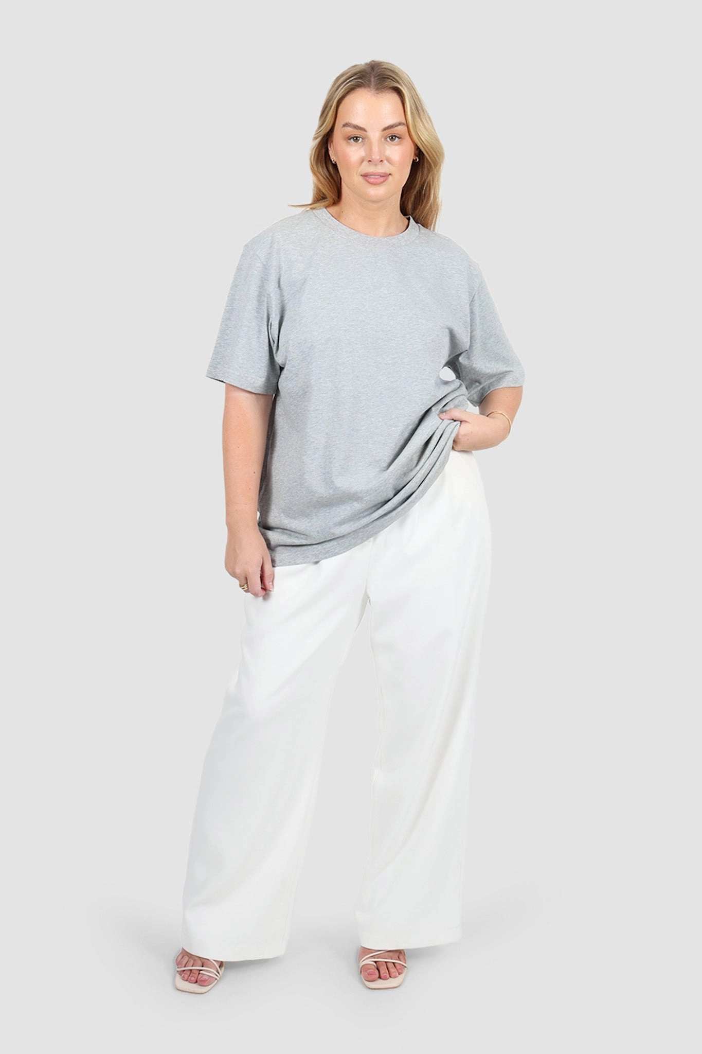 SIGNATURE TEE GREY MARLE