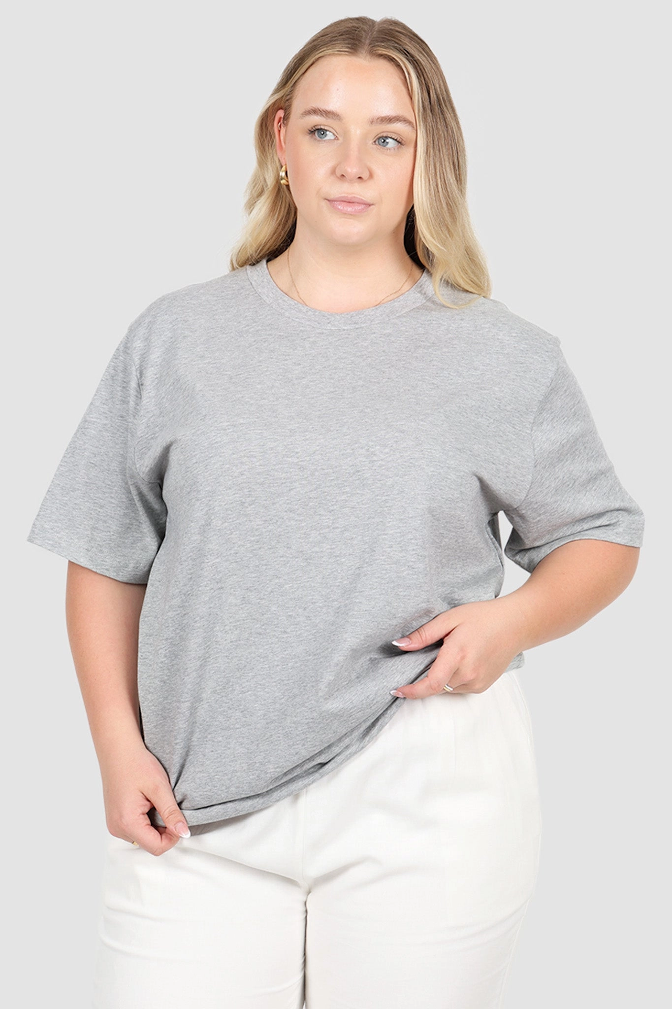 SIGNATURE TEE GREY MARLE