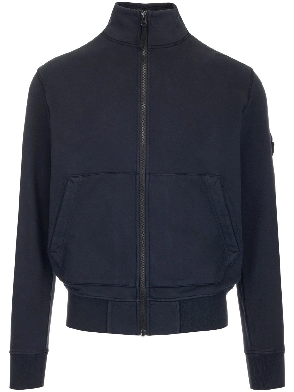 Stone Island Logo Patch Zipped Sweatshirt