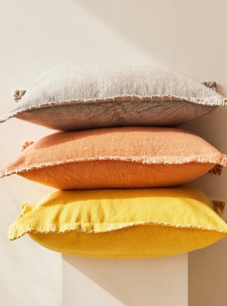 Stone Washed Throw Pillow - Grey